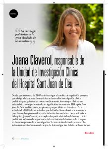 Joana Claverol, investigadora clínica